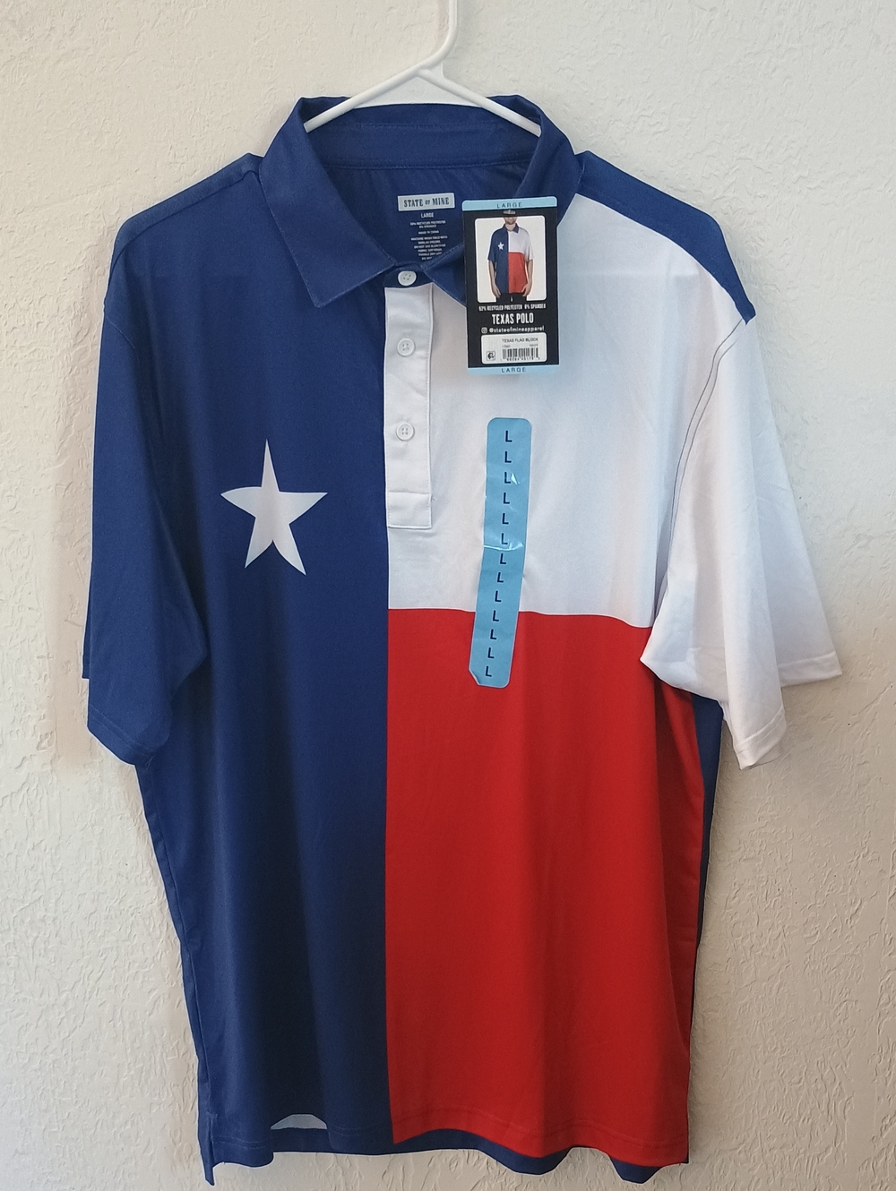 State of Mind Texas-Inspired Polo - Blue, White & Red